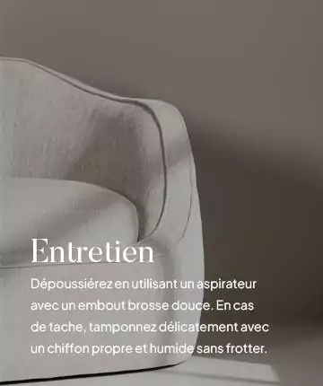 Entretien du fauteuil en tissu avec repose pieds
